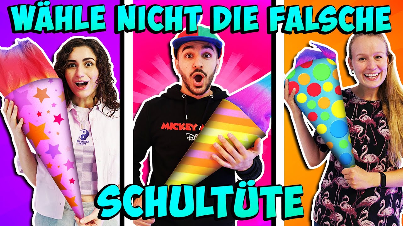 WÄHLE NICHT DIE FALSCHE SCHULTÜTE Dania, Kathi & Claudio bekommen Zuckertüten für die Schule!