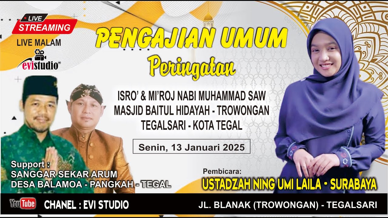 LIVE USTADZAH NING UMI LAILA - SURABAYA || MASJID BAITUL HIDAYAH - TROWONGAN - TEGALSARI