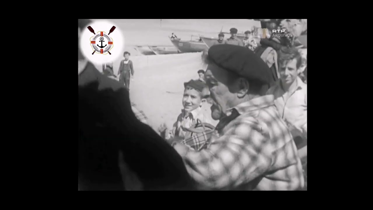 Rancho Caxineiro em 1964 na praia das Caxinas. Arquivo RTP