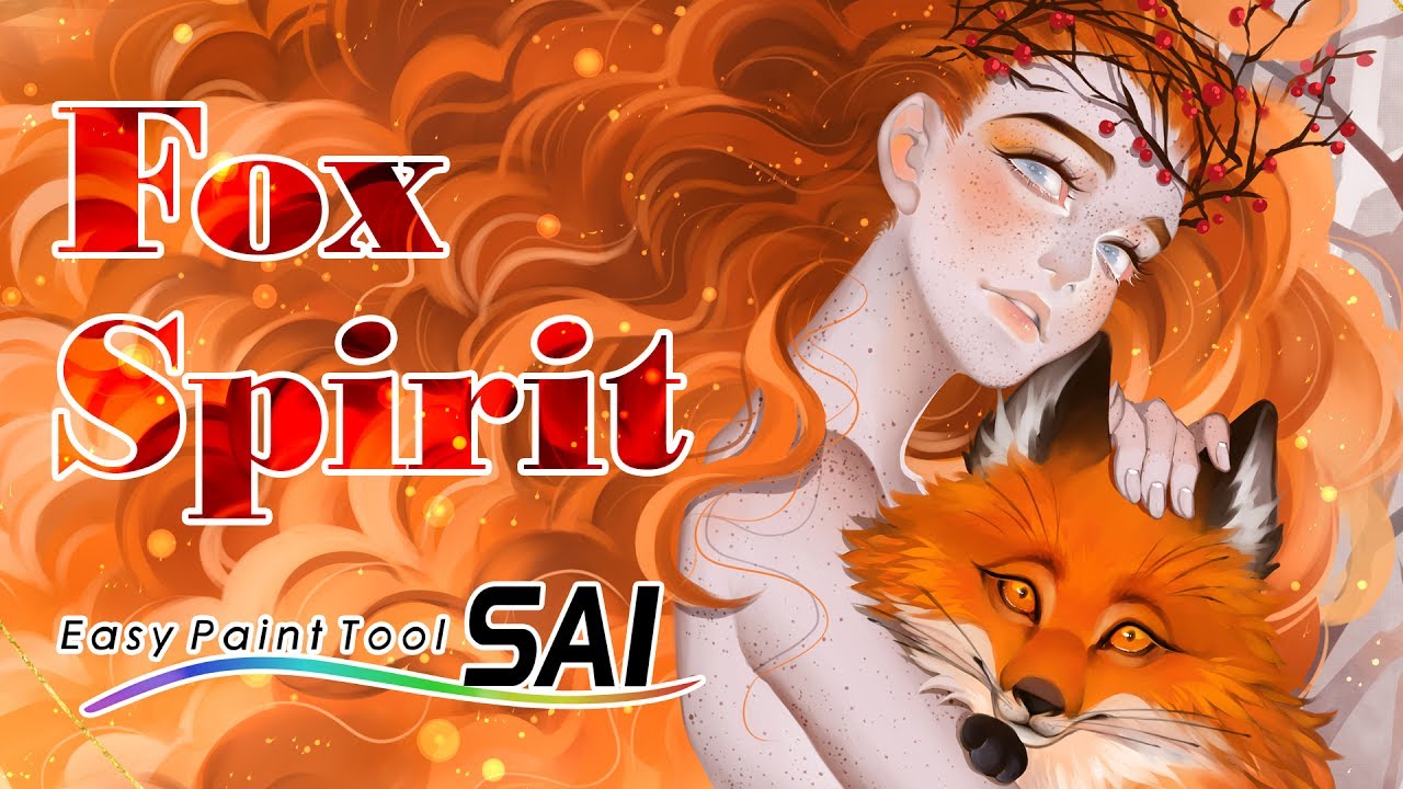 Fox Spirit - digital painting in SAI