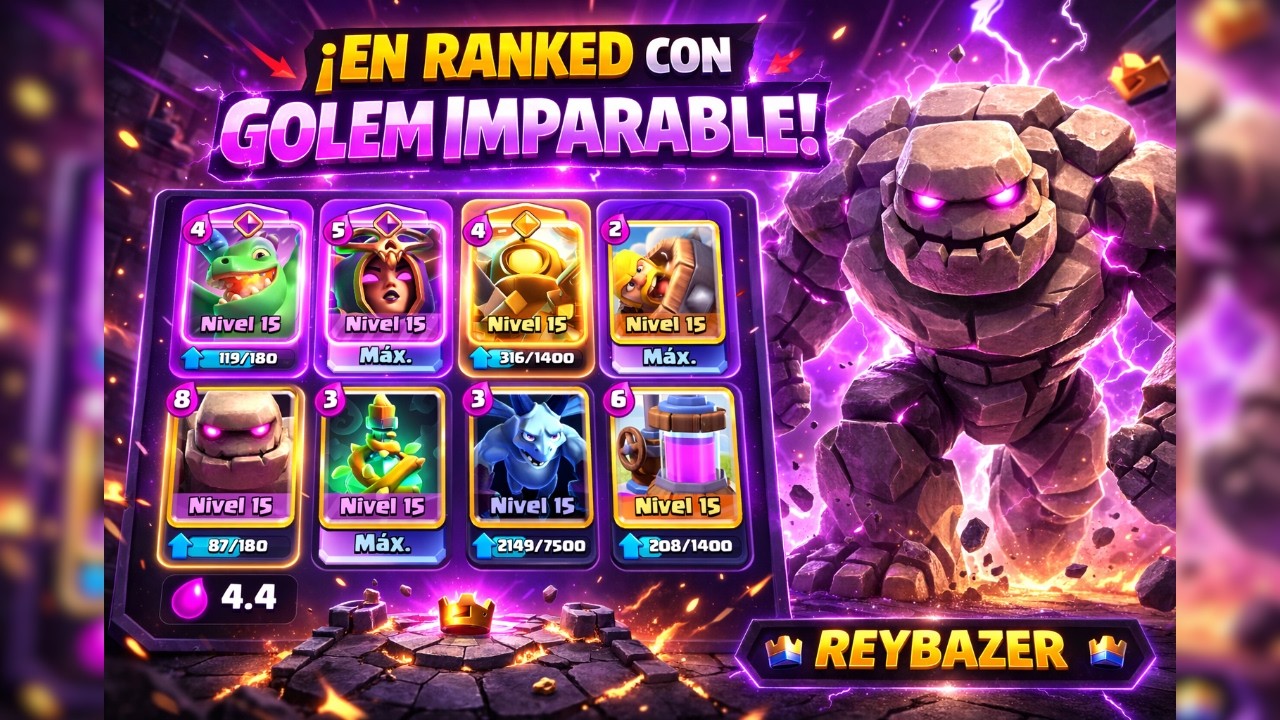 Subiendo En Liga Con El Poderoso Golem | Gameplay Completo Ranked 🔥| Clash Royale