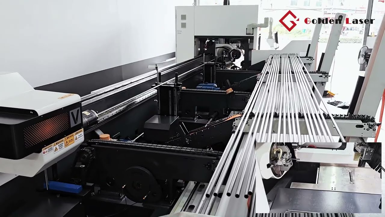 Golden Laser L12MAX | Fiber Laser Tube Cutting with Semi-Automatic Loading & Zero-Tail Technology