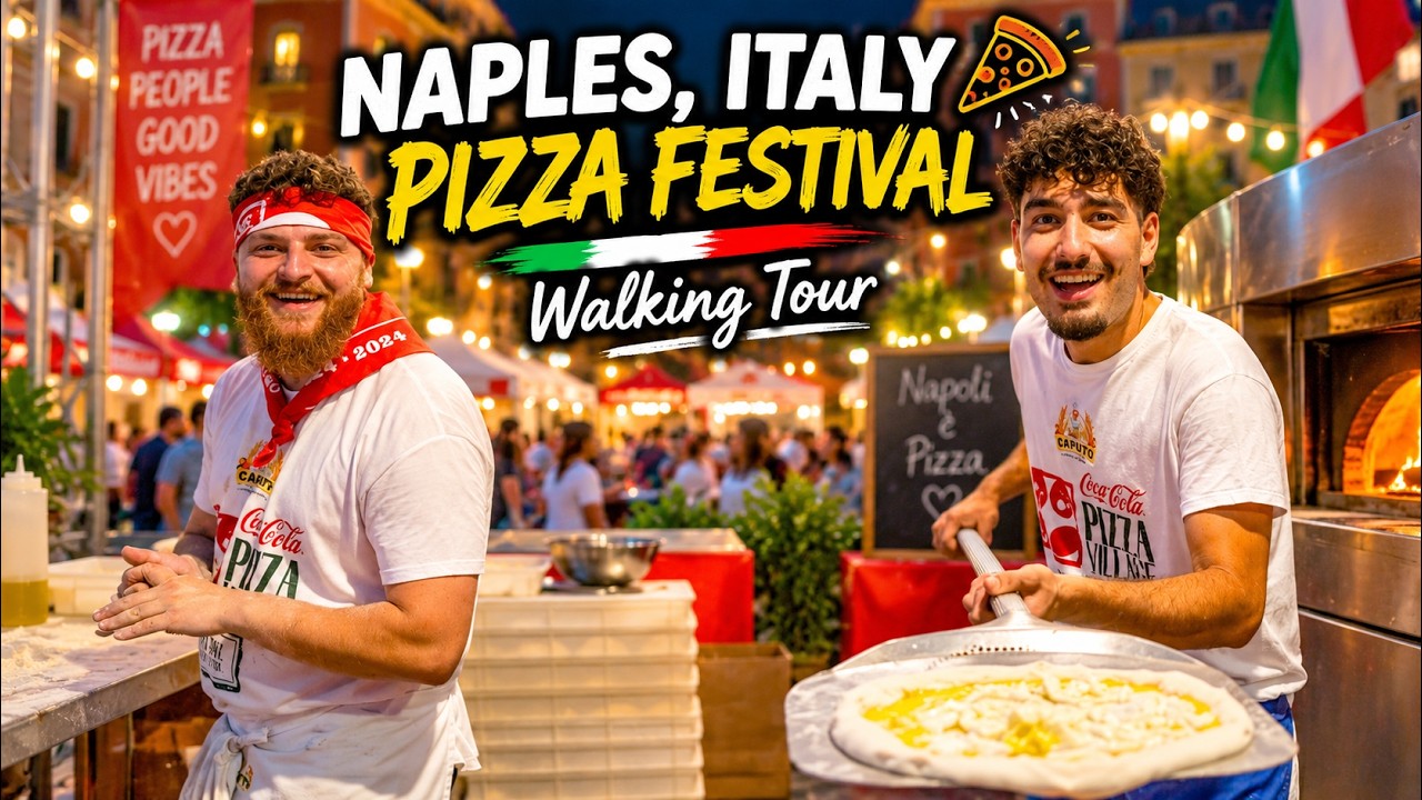 I Walked Through Italy's Biggest Pizza Festival &mdash; 22 Pizzerias in One Night - 4K - with Captions.