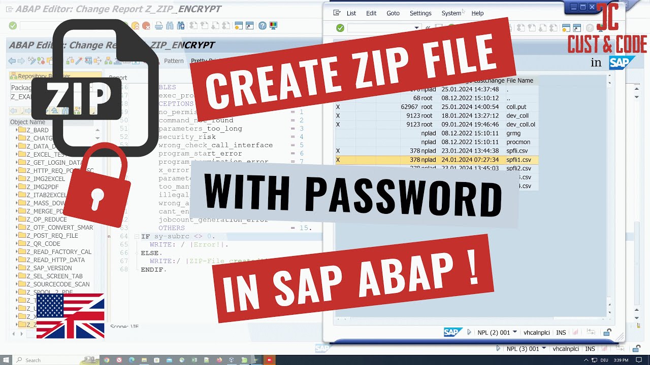 Create ZIP File with Password - in SAP ABAP [english]