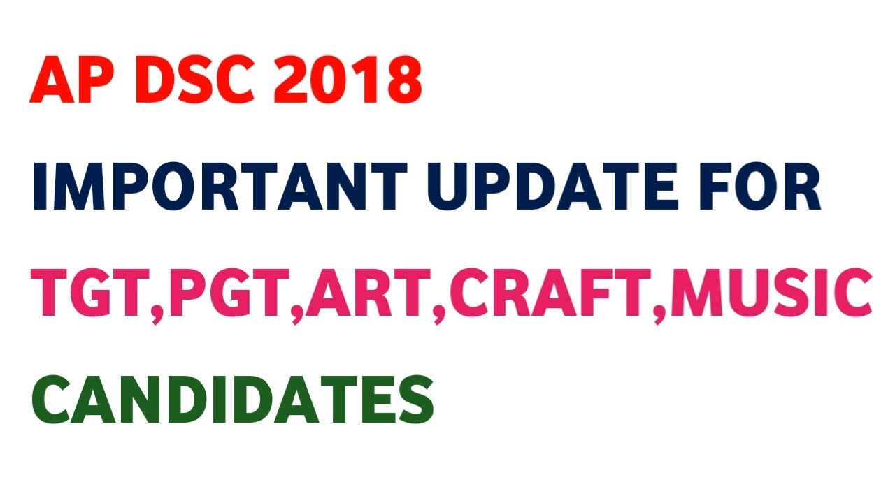 AP DSC LATEST BREAKING NEWS TODAY || ZONE SELECTION FOR TGT,PGT,ART,CRAFT,MUSIC CANDIDATES
