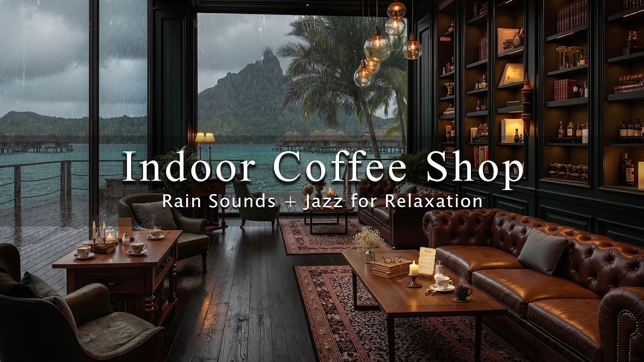 Relaxing Jazz Music & Rain Sounds ☕ Smooth Jazz Piano Music at Coffee Shop Ambience for Work