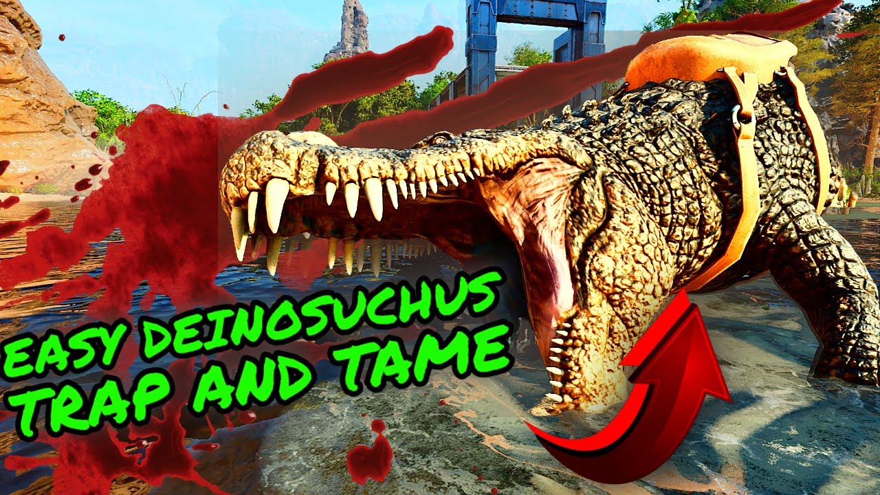 DEINOSUCHUS Easy Trap Guide! Easily Tame Deinosuchus in Ark Survival Ascended!!