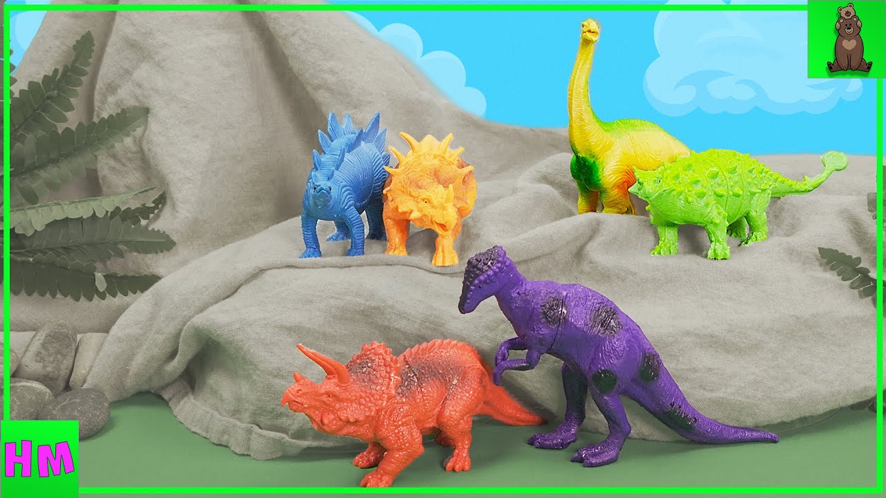 Our dinosaurs need a bath! Let's mix colors to make bath time more fun!