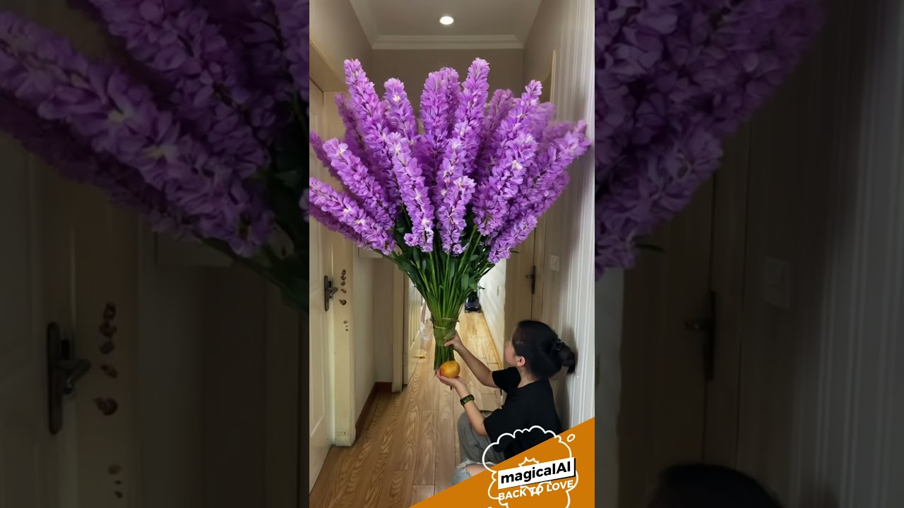 Purple flower cluster  #funny #flowermagic #aiart #ai #magicalflower #cute #artisticflowers #aivideo