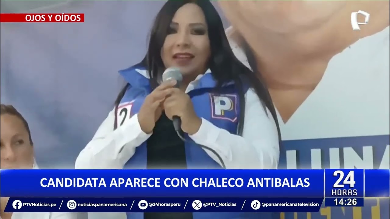 Elecciones 2026: candidata de Podemos Per&uacute; usa chaleco antibalas en su visita a Trujillo