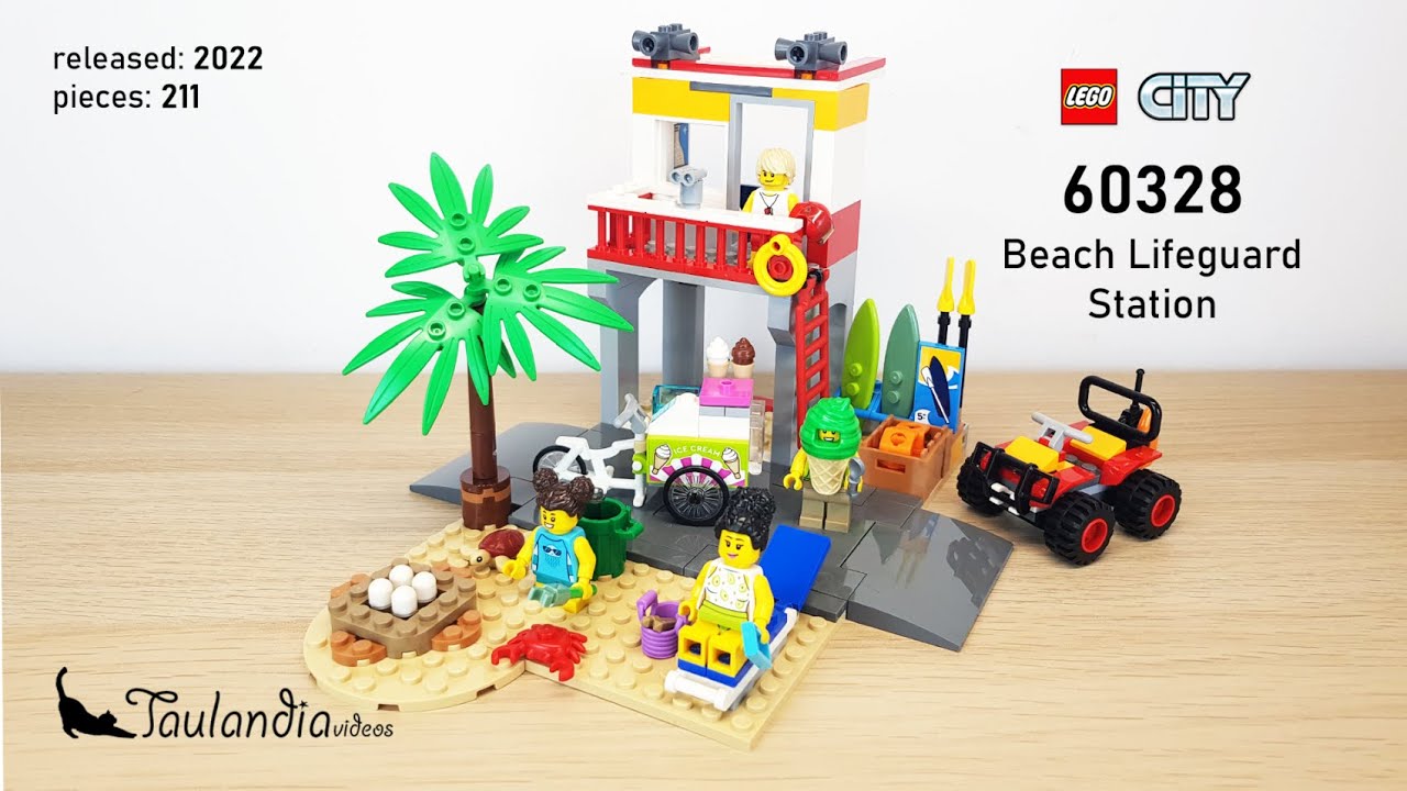 LEGO City 60328: Beach Lifeguard Station (2022) - Unboxing and speed building