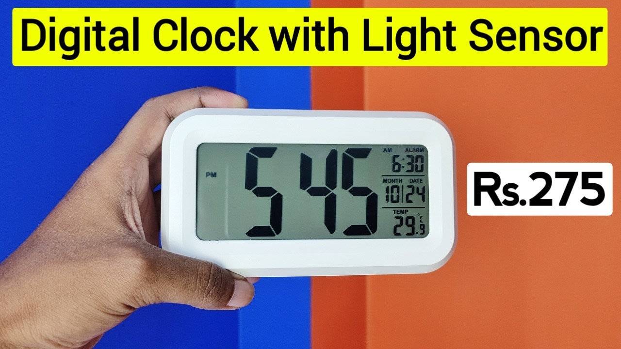 Digital Alarm Clock with Night Light Sensor Unboxing and Features