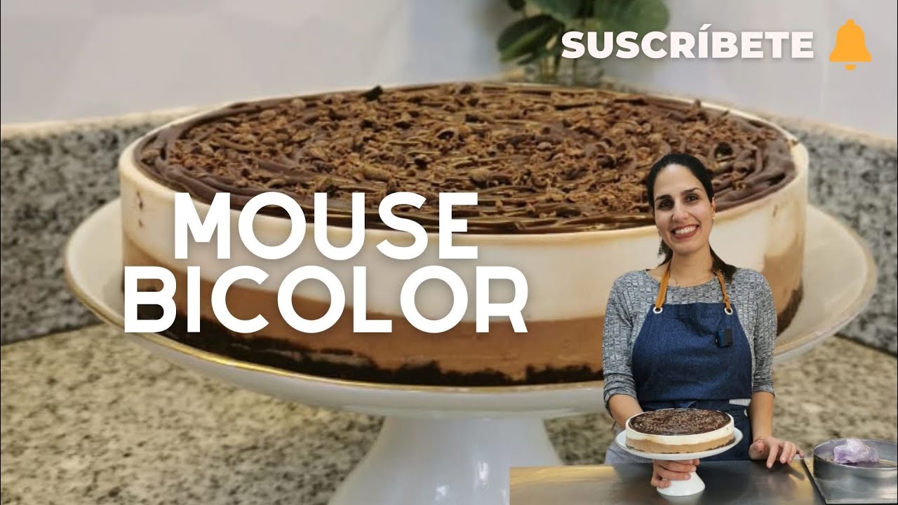 ¡MOUSE BICOLOR! Paso a paso con pocos ingredientes | Sandra Jarufe Pastelería