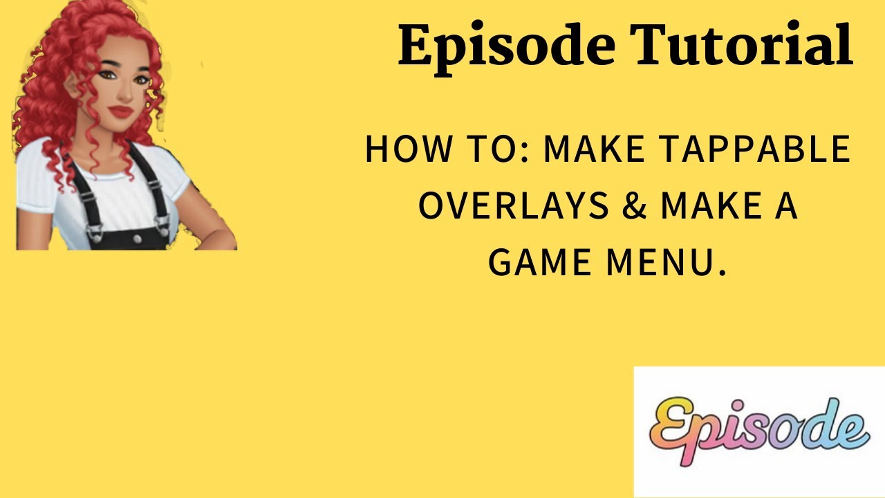 How to make Tappable overlays & a Game menu