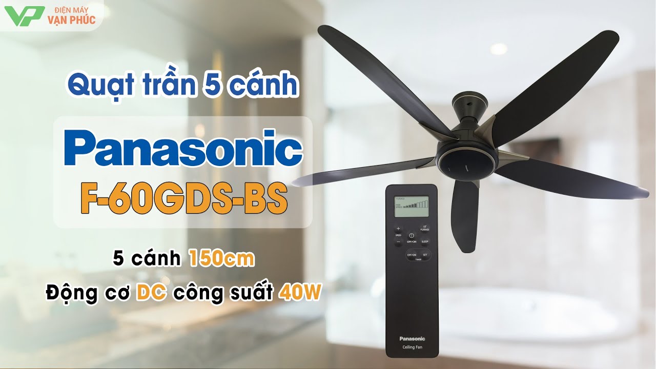 Quạt trần Panasonic 5 cánh F-60GDS-BS Màu Nâu