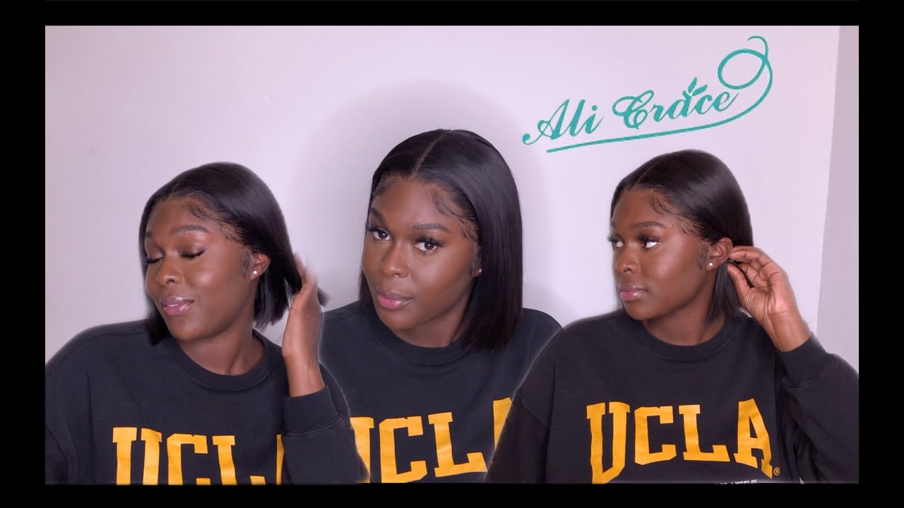 ALI GRACE LACE FRONTAL WIG INSTALL | BLUNT CUT BOB WIG WITH BABY HAIRS