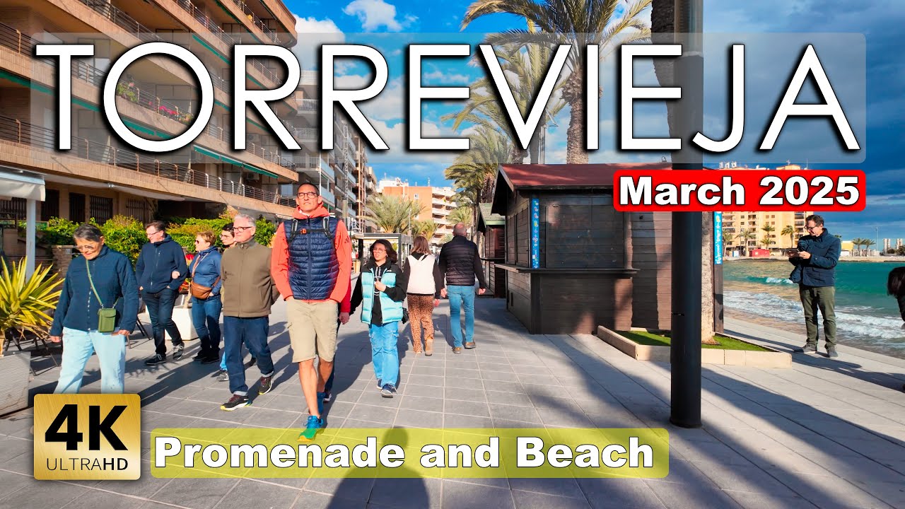 Torrevieja - Promenade and Beach, March 15, 2025 - Spain | Costa Blanca - Walking tour [4k 60fps]