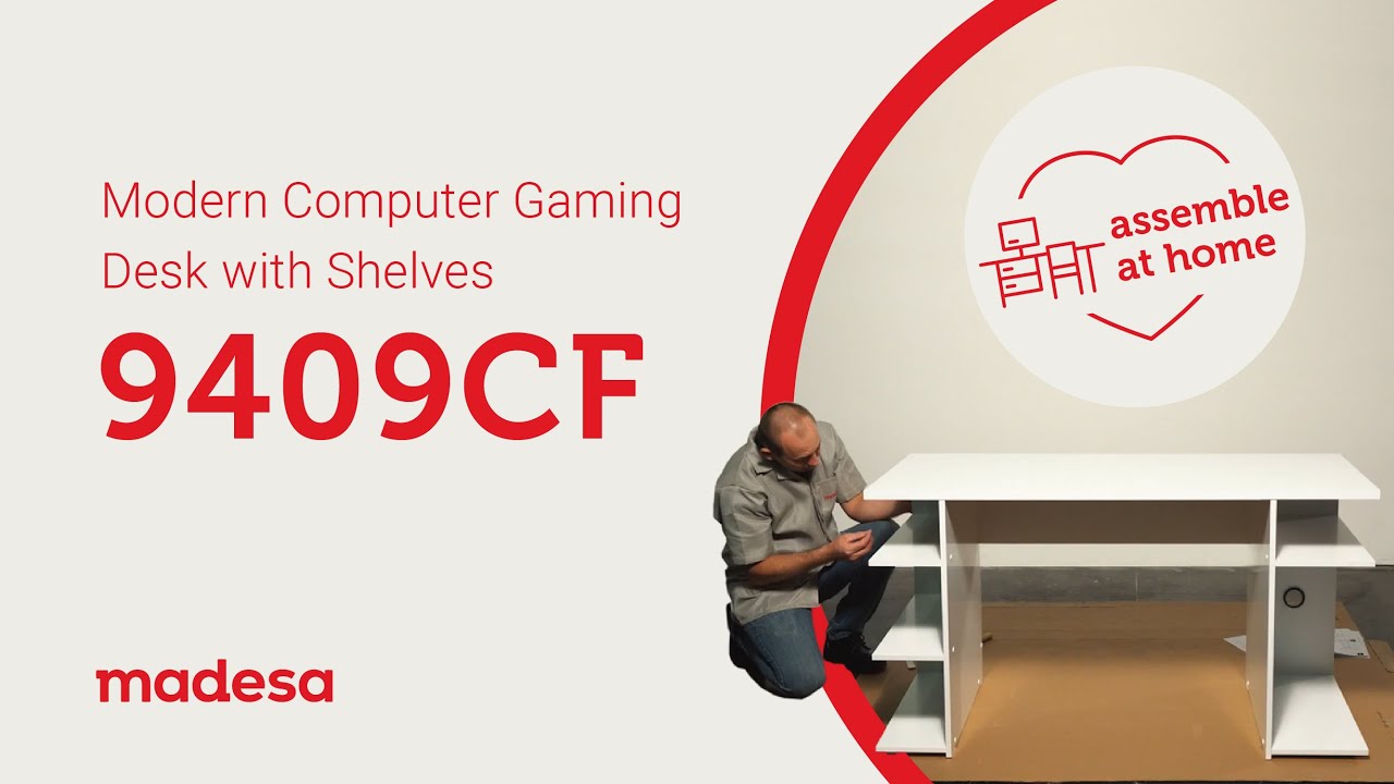 Madesa Assembly instructions 9409CF - MADESA Computer Gaming Desk with Storage Shelves