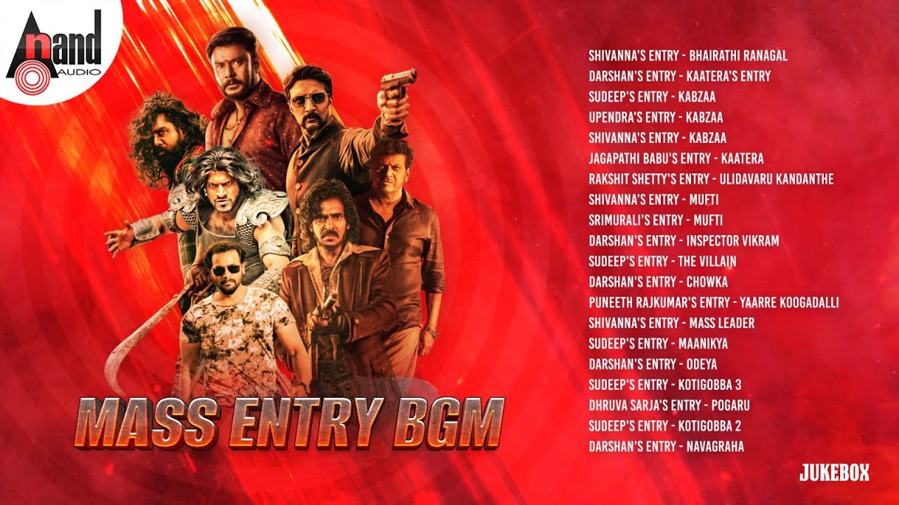 Mass Entry BGM Jukebox | Darshan | Dr. Shivarajkumar | Sudeep | Puneeth Rajkumar | Upendra | dhruva