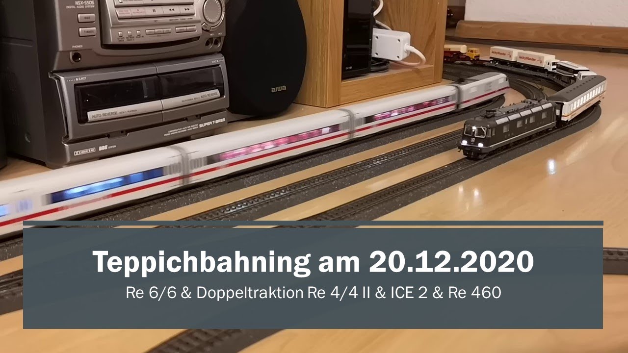 Teppichbahning am 20.12.2020 - Re 6/6 & Doppeltraktion Re 4/4 II & ICE 2 & Re 460
