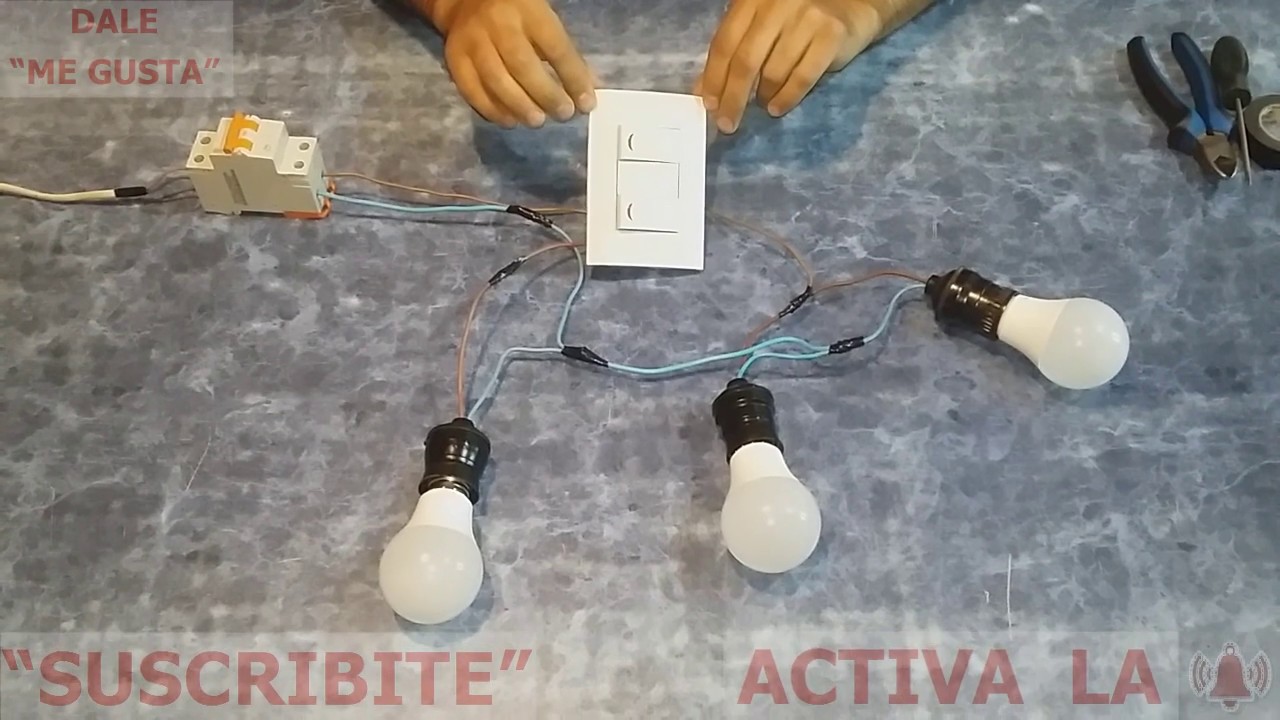 COMO INSTALAR 1 LAMPARA A UN INTERRUPTOR Y 2 A OTRO INTERRUPTOR