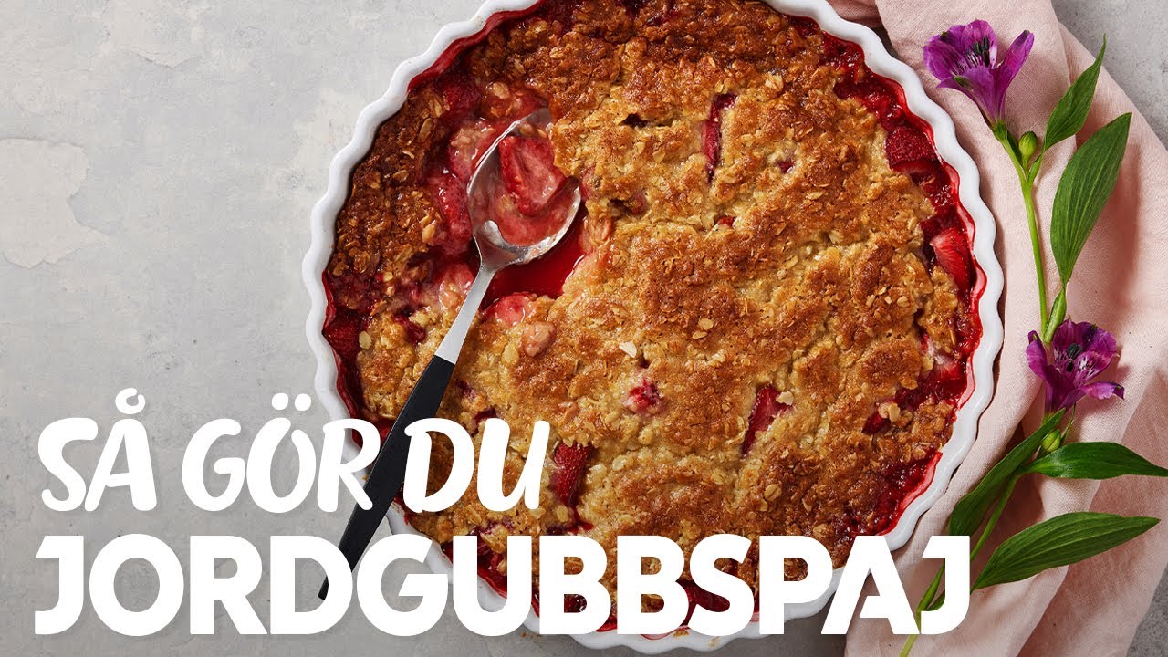 Knäckig jordgubbspaj - ett måste i sommar!