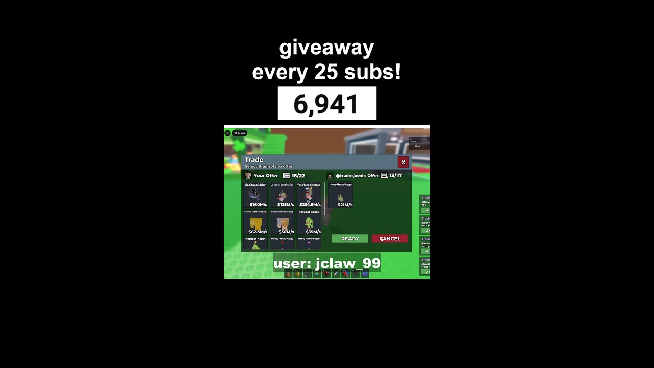 Trading plus Giveaways on sab