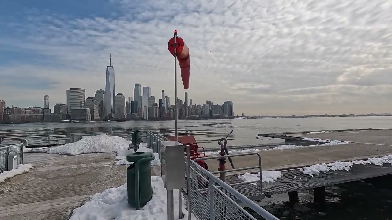 Jersey City BURIED IN SNOW ❄️ Downtown Walk + Icy Hudson River