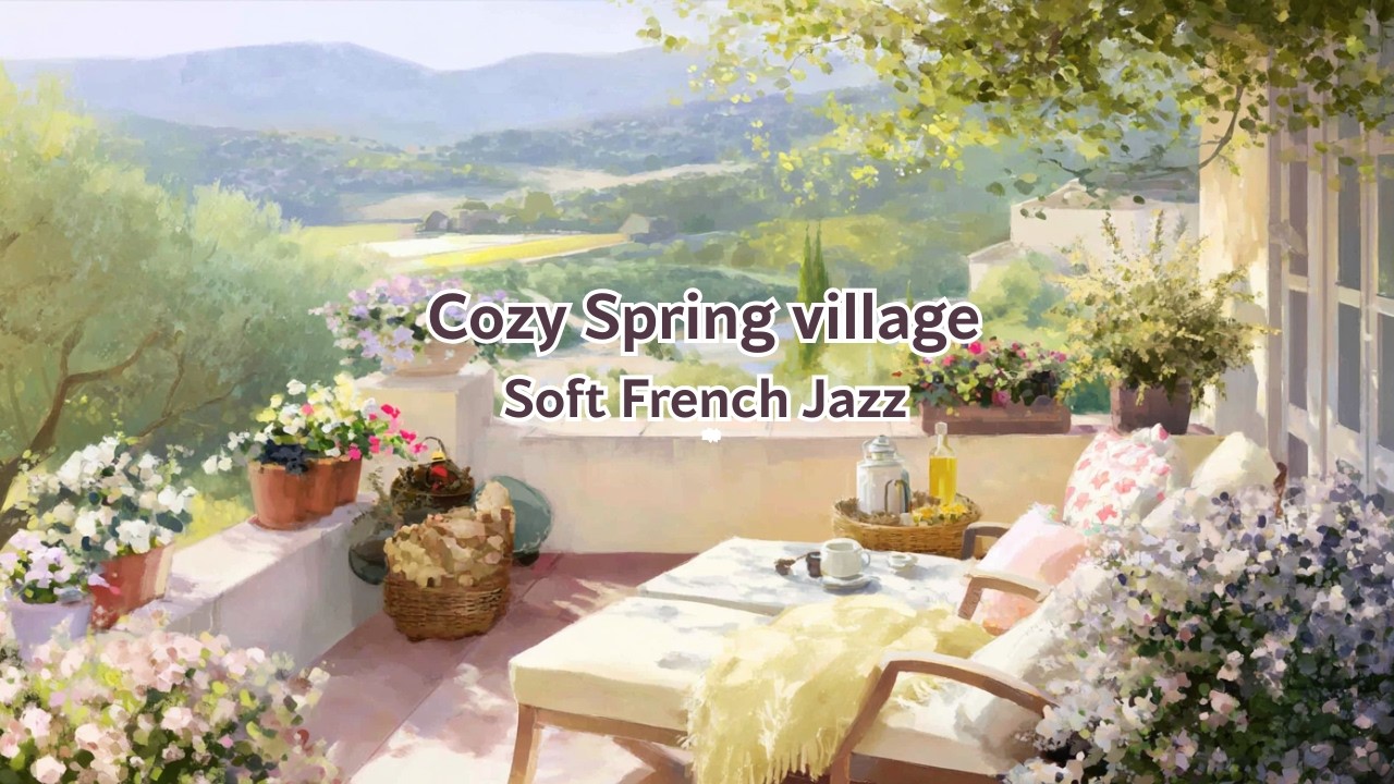 Cozy Spring village 🌿 Soft French Jazz & Relaxing Home Ambience