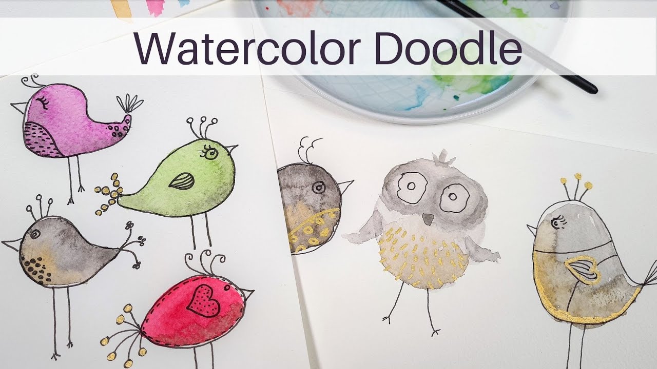 How to paint cute Watercolor Birds | How to Watercolor | Easy Watercolor Painting. Beginner Friendly
