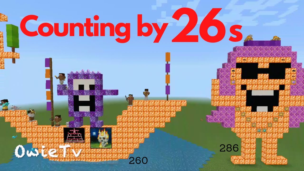Numberblocks Minecraft- COUNTING BY 26s | Learn to Count | Skip Counting by 26 | Math Songs For Kids
