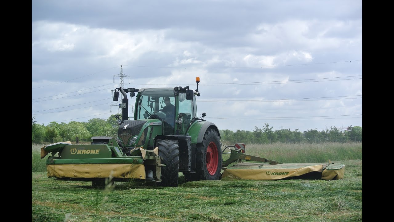 Fendt 724 Vario mit Krone Easy Cut beim Gras mähen 2020/Heuernte Teil 1