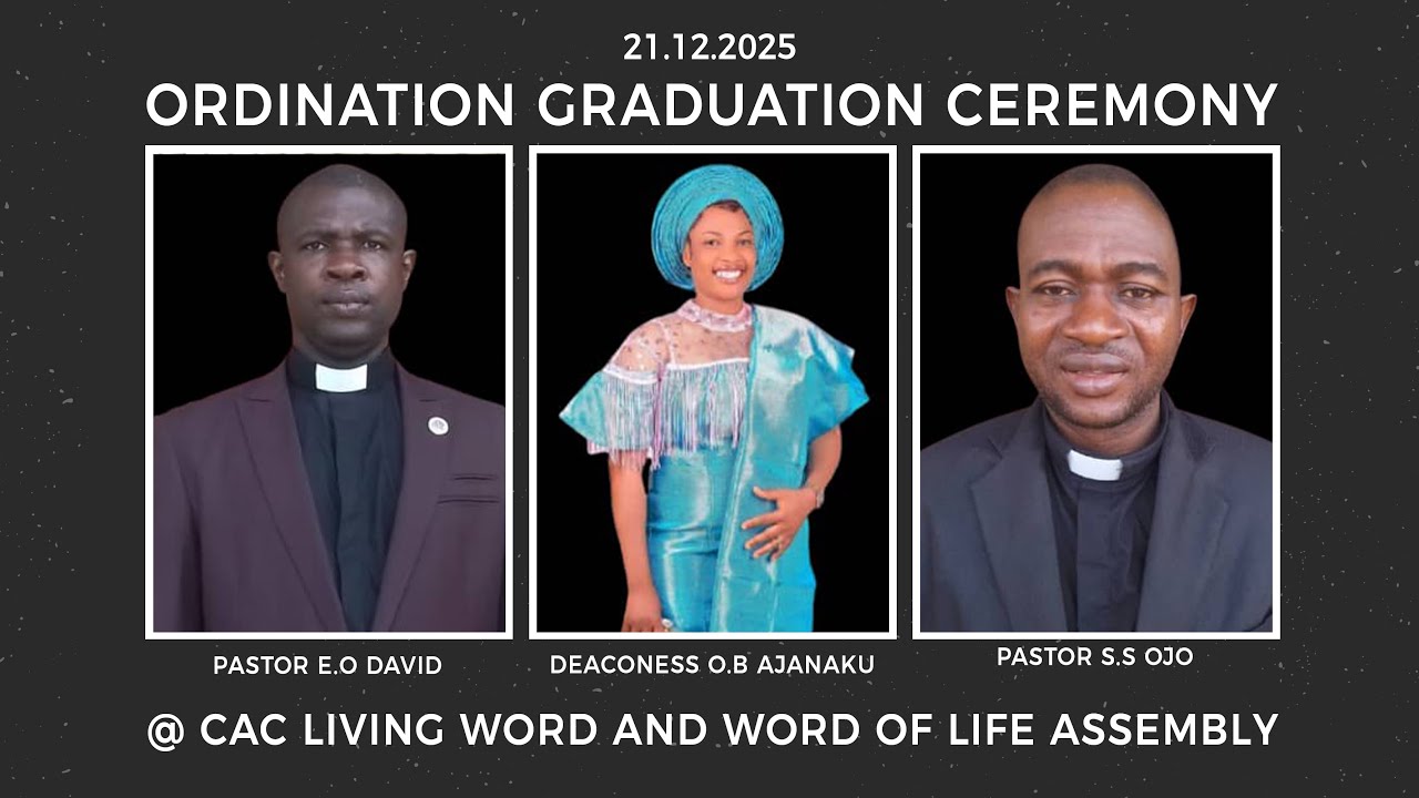 Ordination Graduation Cceremony: Pastor E.O David, Pastor S.S Ojo & Deaconess O.B Ajanaku