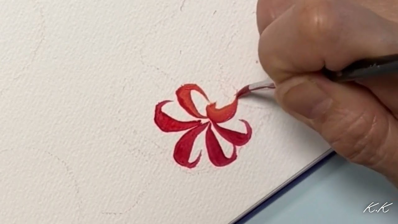 はじめてのトールペイントNo.74彼岸花に立体感を出す描き方- Red Spider lilies, How to draw & paint , Acrylic painting
