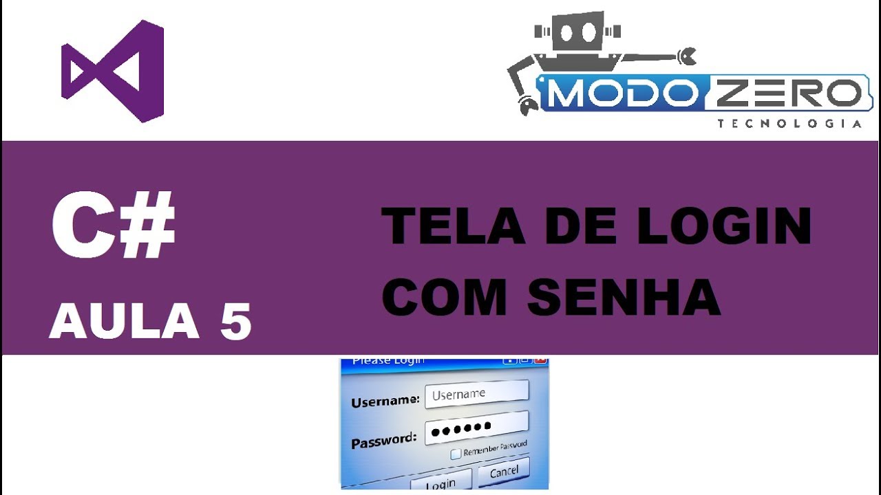 TELA DE LOGIN E SENHA | Curso C# Visual Studio