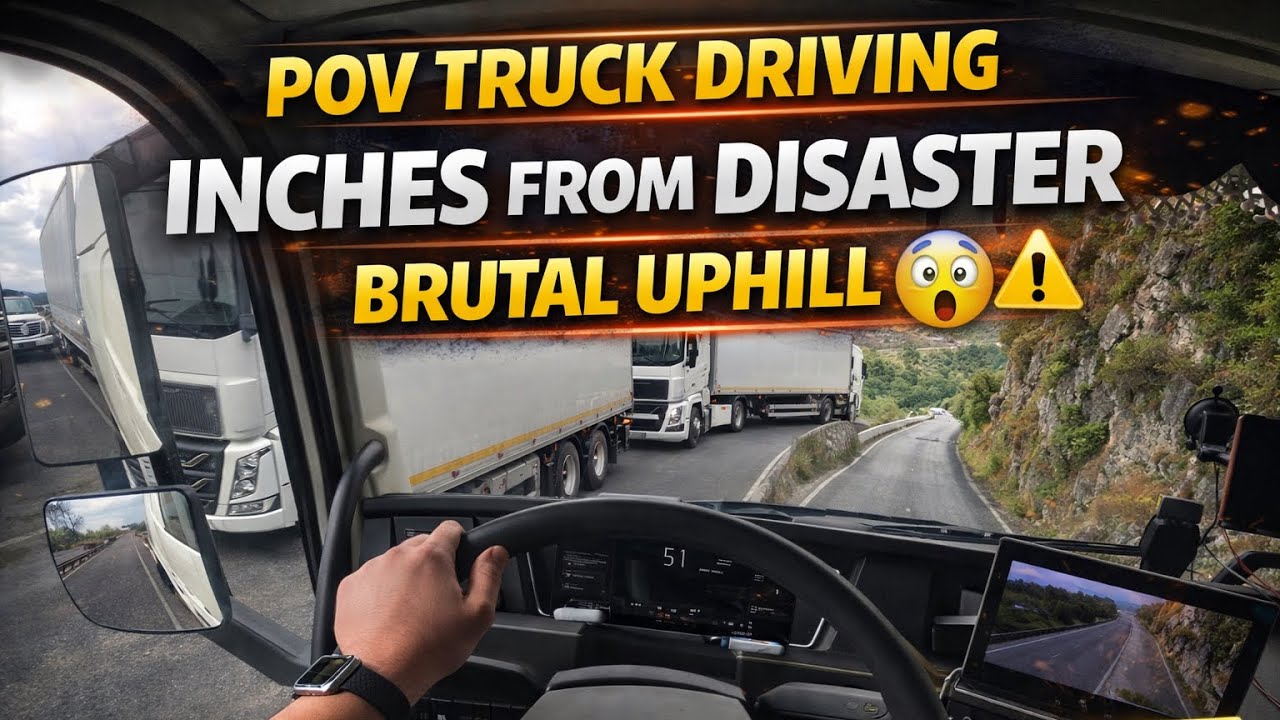 🚛 POV Truck Driving 4K | Inches from Disaster on Narrow Roads&hellip; Brutal Uphill 😱⚠️