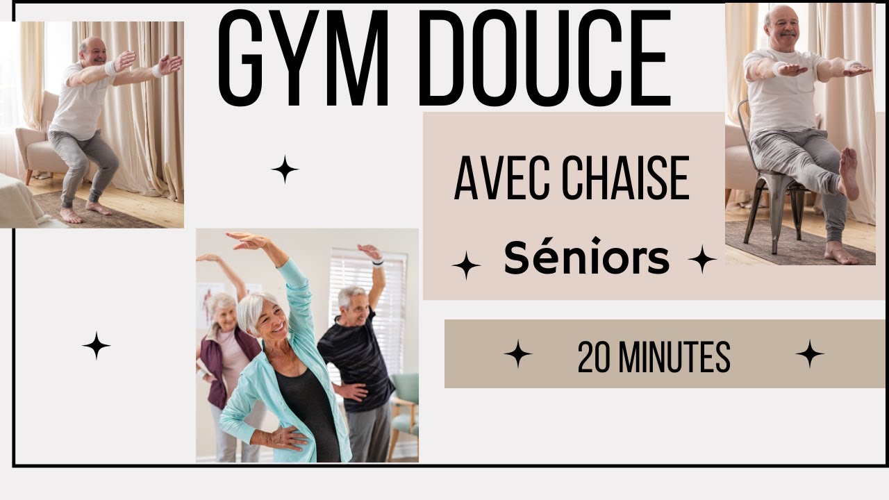 Gym douce avec chaise sénior