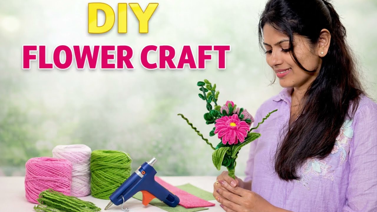 Easy DIY Flower Craft for Home Decoration  #diy #artandcraft #viralvideo #trending #diycrafts