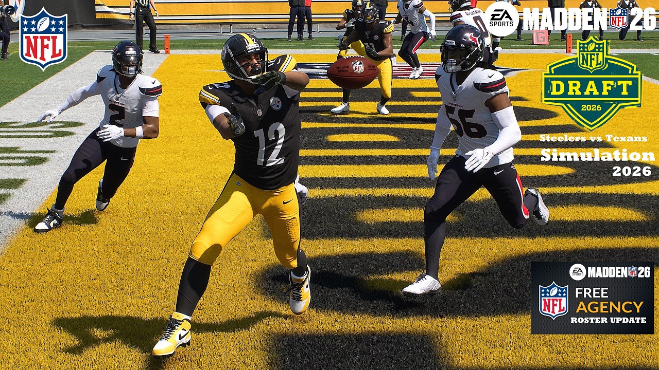 Madden 26 Denzel Boston Steelers vs David Montgomery Texans Sim NFL DRAFT EARLY 2026 Game Play