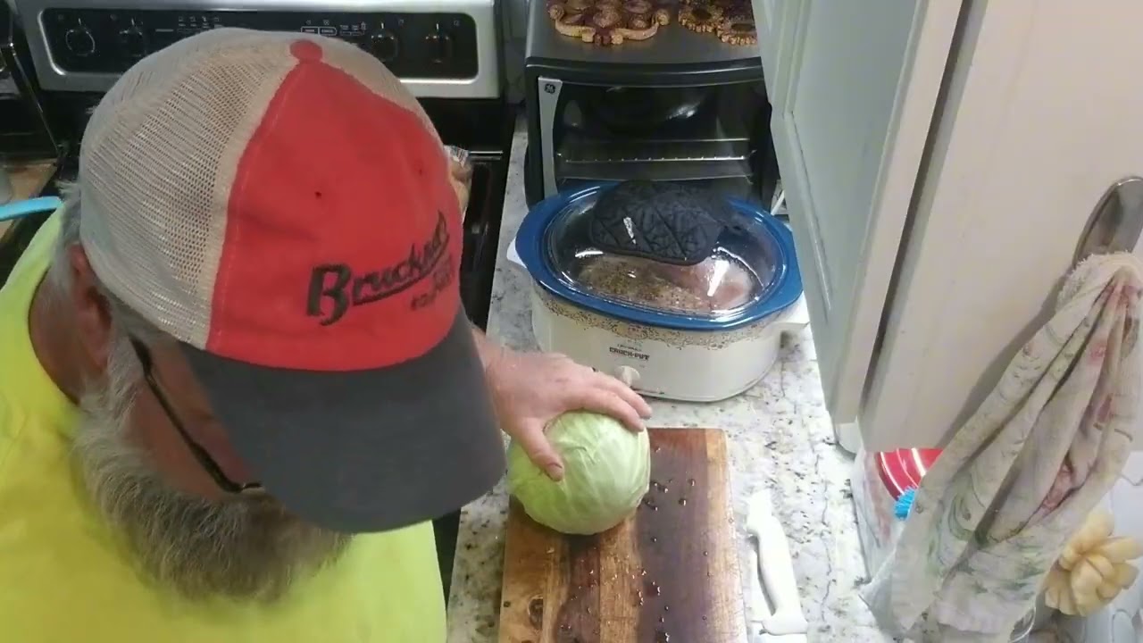 Corned beef in the crock pot.