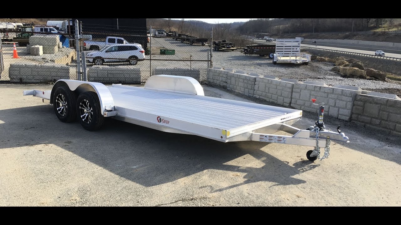 Kiefer 7x18' 7000# GVW All Aluminum Car Hauler Trailer Low Load Angle