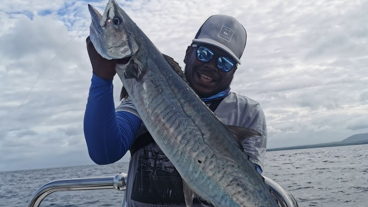 Winter sessions on the West Coast Wake. Light tackle offshore fishing off Le Morne Mauritius