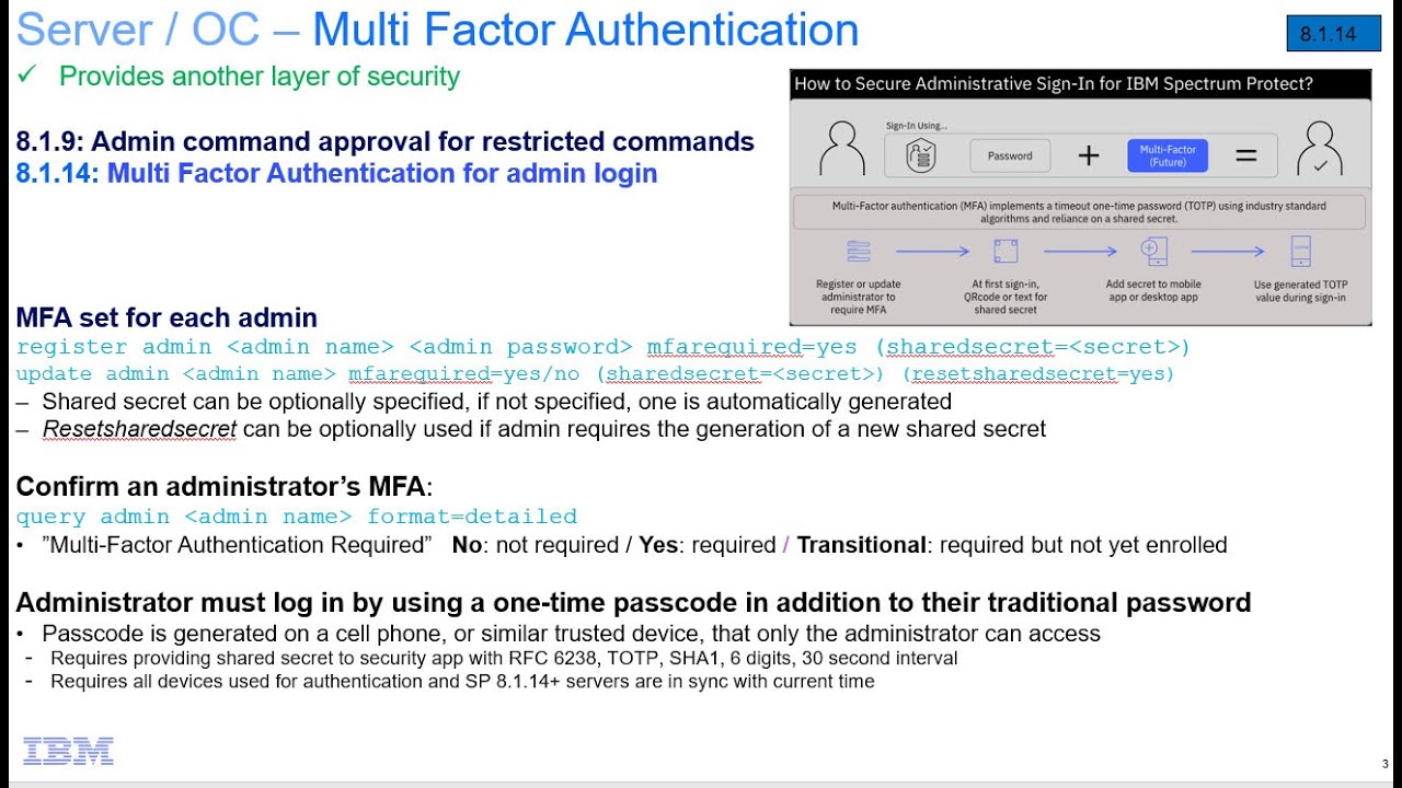 IBM Spectrum Protect 8.1.14 Multi Factor Authentication – Command Line Demo