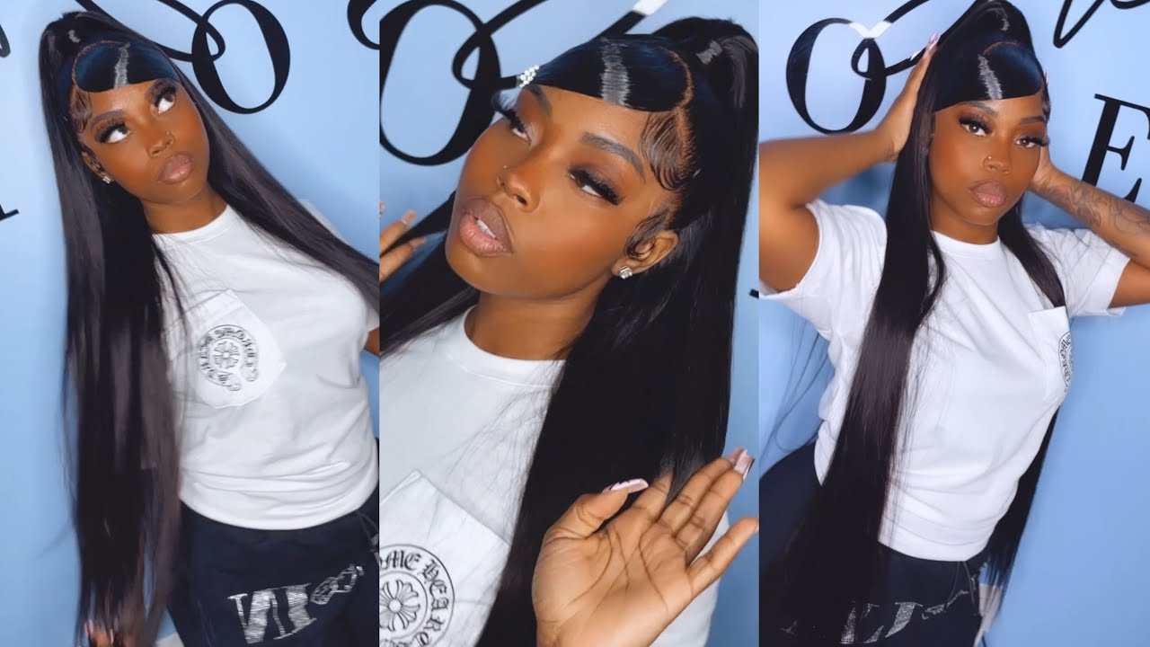 BOMB 30” SLEEK SWOOP HALF UP HALF DOWN WIG INSTALL 🔥 *MUST HAVE* | ft Asteria Hair