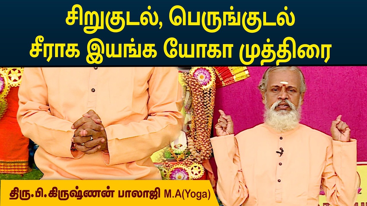 சிறுகுடல் பெருங்குடல் சீராக இயங்க யோகா முத்திரை | Krishnan Balaji | MEGA TV