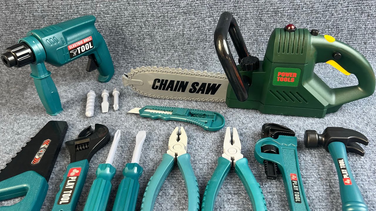 9-Minute Unboxing: Tool Set, Nut Combo Set, Chainsaw, Electric Drill Toy Review