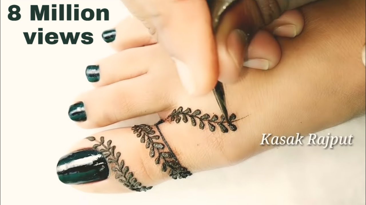 Simple mehndi design for feet | Easy mehndi design for beginners |
