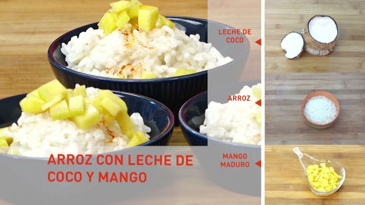 Receta de Arroz con leche de coco y mango