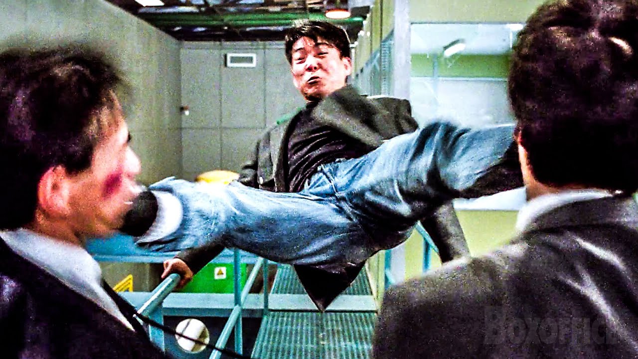 Jackie Chan's LEGENDARY Factory fight | Dragons Forever | CLIP