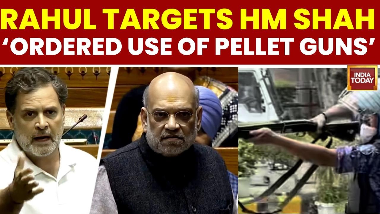 Rahul Gandhi Alleges Amit Shah Ordered Pellet Gun Use During Fiery Parliament Clash | Lok Sabha D...
